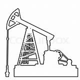 Oil Rig Drawing Pumpjack Vector Industry Getdrawings sketch template