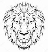 Lion Tattoo Head Drawing Stock Face Vector Illustration Outline Diana Getdrawings Pencil Depositphotos sketch template