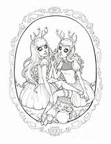Coloring Pages Fairy Grimm Adult Tales Deviantart Deer Lesbian Adults Book sketch template