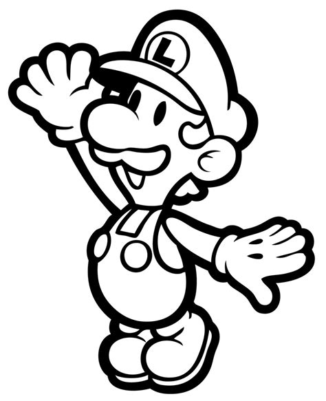 luigi colouring pages