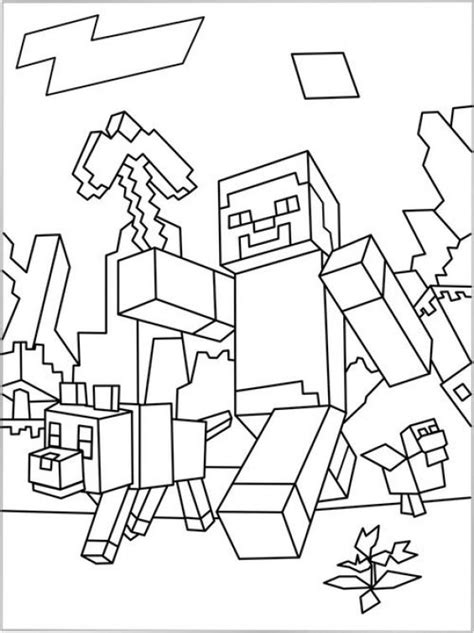 minecraft coloring sheet  print  fun coloring pages