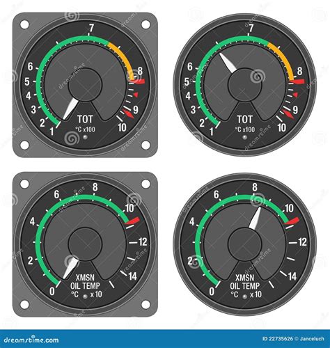indicatoren  van vliegtuigen  dashboardreeks stock illustratie illustration  schaal