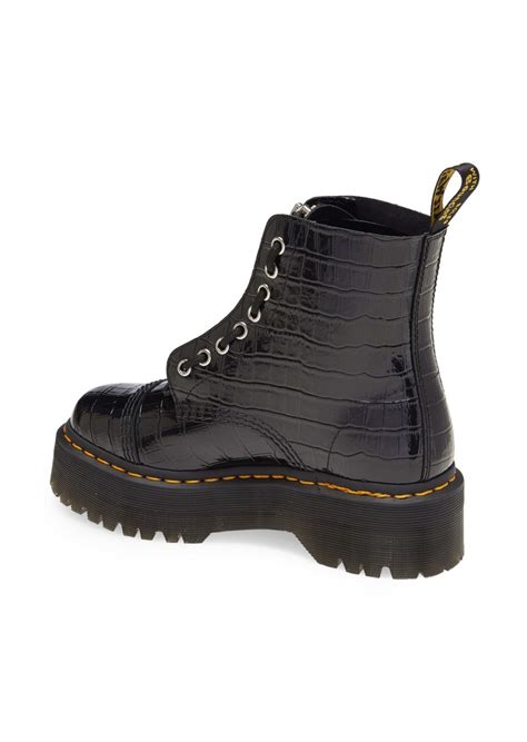 dr martens dr martens sinclair croc embossed platform combat boot