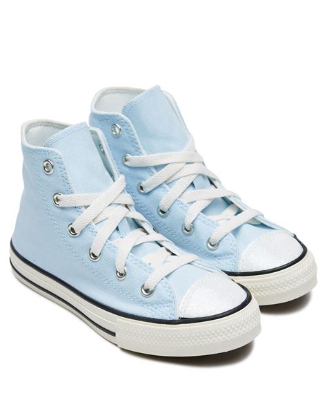 converse chuck taylor  star uv glitter high top  shoe youth chambray blue surfstitch