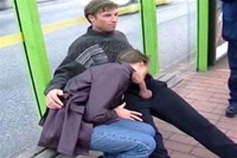 russian chick has no shame and joyfully sucks cock in public fuqer video