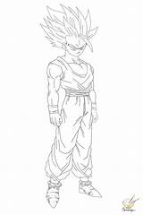 Gohan Coloring Lineart Favourites sketch template