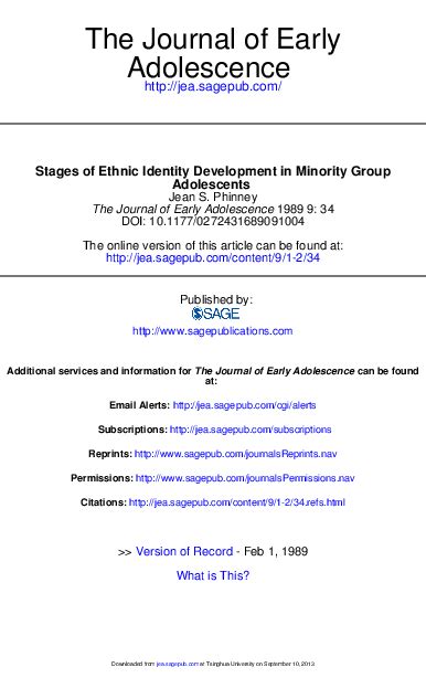 pdf stages of ethnic identity development in minority