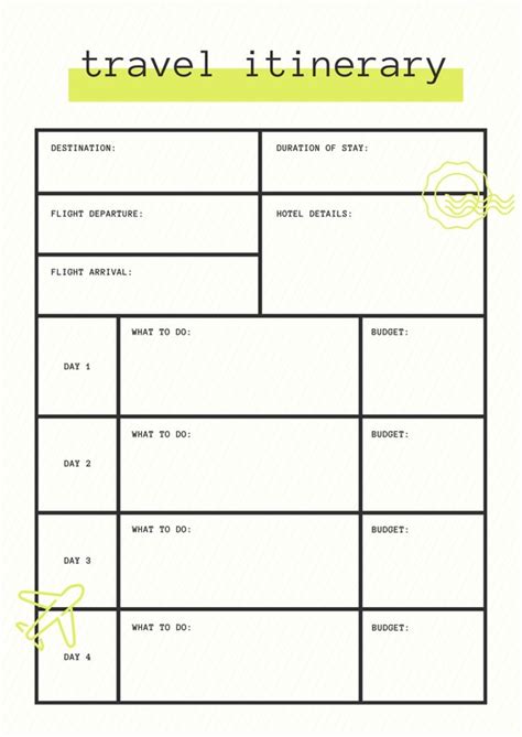 itinerary planners templates customize canva