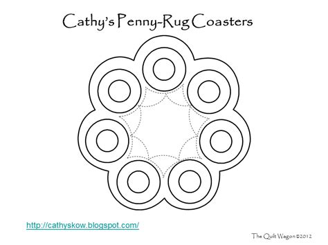 quilt bake laugh penny rug coaster pattern penny rug patterns