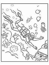 Diver Coloring Scuba Getdrawings sketch template