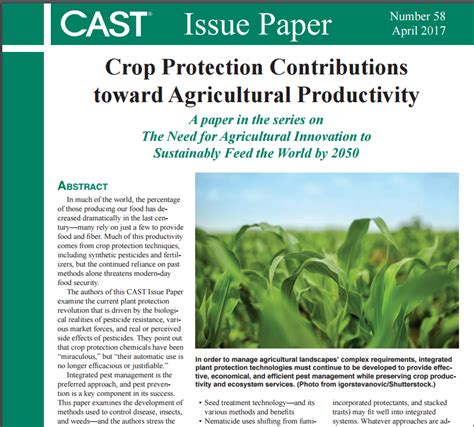 crop protection contributions  agricultural productivity  cast