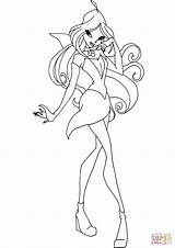 Winx Flora Club Coloring Pages Printable Drawing Categories sketch template