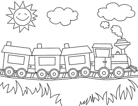 printable coloring pages transportation train  preschool