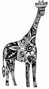 Giraffe Tribal Coloring Clipart Drawing Outline Pages Designs Animal Printable Outlines Cartoon Elephant Clip Cliparts Henna Pattern Transparent Colouring Children sketch template