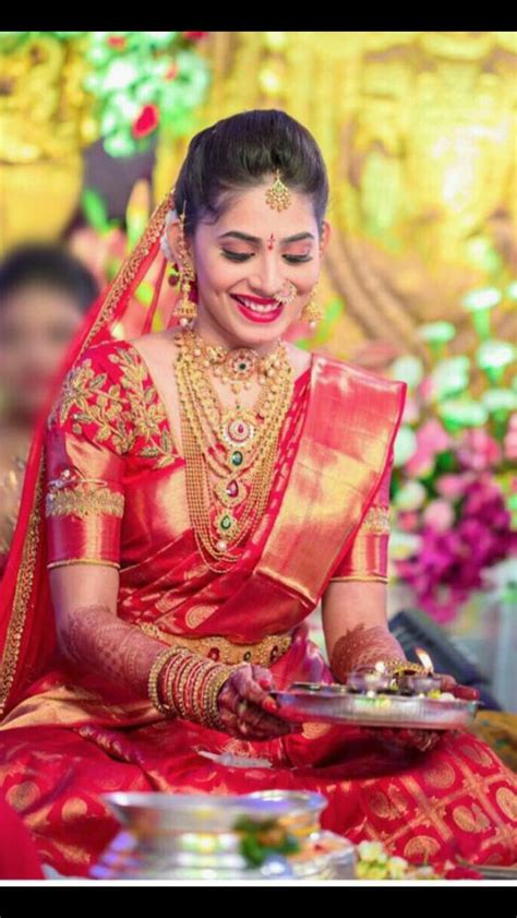Bridal Red Saree South Indian Wedding Saree Wedding Saree Blouse