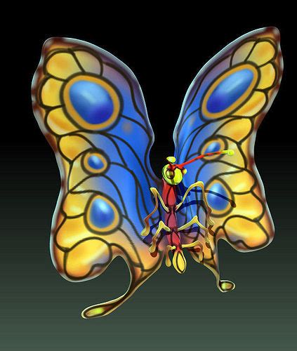toon butterfly 3d cgtrader