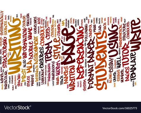 format mla term paper text background word cloud vector image
