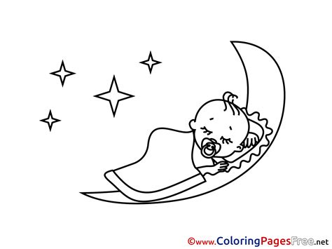 sleep children  colouring page