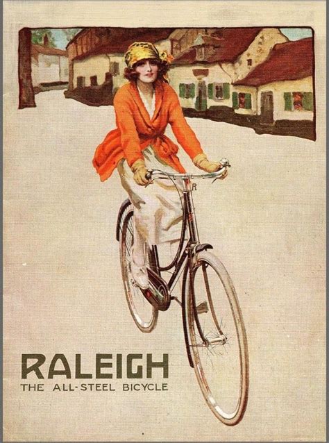 Raleigh The All Steel Bicycle Advertising Poster 1922 Avec Images