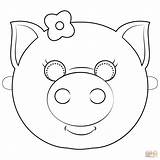 Pig Mask Coloring Template Printable Face Templates Pages Animal Masks Supercoloring Paper sketch template