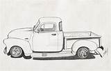 Truck Drawing Sketch Sketches Vintage Chevy Trucks Pencil Classic Old Drawings Pickup Coloring Car Cars Pages 1954 Draw Cartoon Paper sketch template