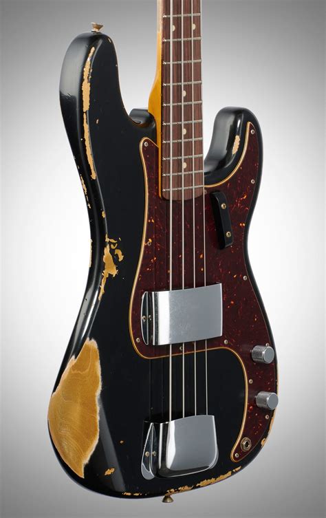 fender custom shop  heavy relic precision electric bass  case aged black