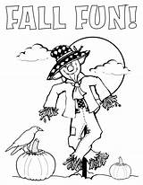 Coloring Pages September Fall Fun Scarecrow Printable Halloween Christian Pumpkins Scarcrow Girl Sheets Kids Color Getcolorings Sheet Adults Getdrawings Autumn sketch template