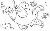 Sesame Street Coloring Snorkeling Muppets Monster Pages Cookie sketch template
