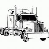 Truck Coloring Semi Pages Wheeler 18 Clipart Drawing Printable Clip Tractor Kenworth Peterbilt Trucks Colouring Cliparts Line Kids Transfer Finest sketch template
