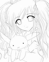 Anime Coloring Pages Sad Girl Characters Cute Getdrawings Printable Print Getcolorings Template sketch template