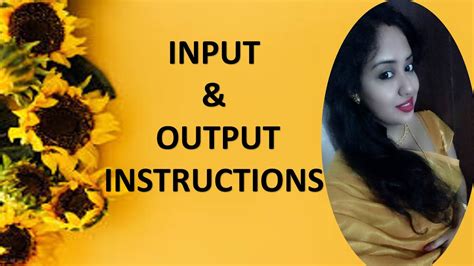 input output instructions youtube