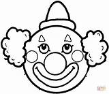 Coloring Face Pages Clown Clowns Printable Drawing Supercoloring Silhouettes Paper sketch template