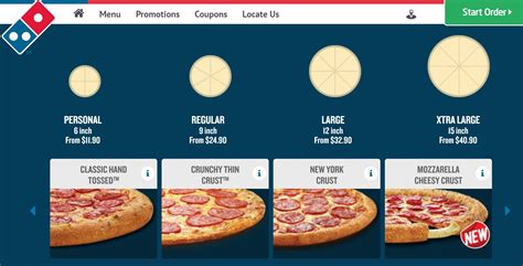 domino pizza  york crust life size newsletter fonction