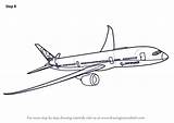 787 Boeing Draw Dreamliner Airplane Drawingtutorials101 Airplanes Radar Recording sketch template