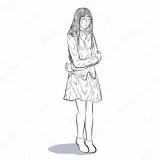 Girl Sad Drawing Lonely Crying Vector Getdrawings Lady sketch template