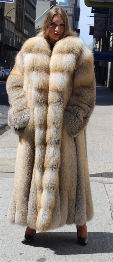 full length golden island fox coat  fur coat fox coat fox fur coat