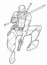 Deadpool Coloring Pages sketch template