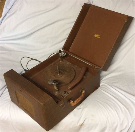 vintage  espey model  portable phonograph  tube record