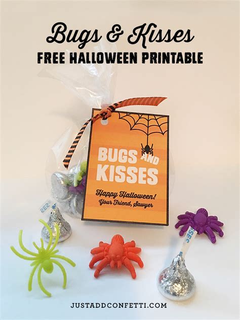 bugs kisses  halloween printable  add confetti