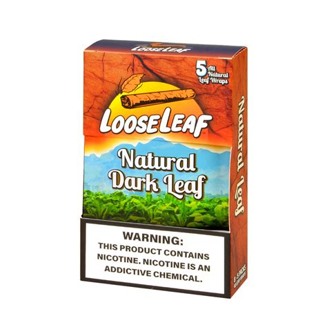 loose leaf natural dark wraps  packs   tobacco stock