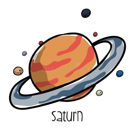 Saturn Dibujado Ilustración Del Vector Ilustración De Bosquejo 49523596