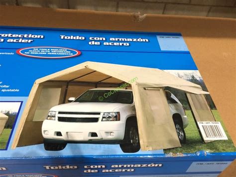 costco  canopy steel frame tan cover  side wall pic costcochaser