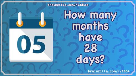 months   days riddle answer brainzilla