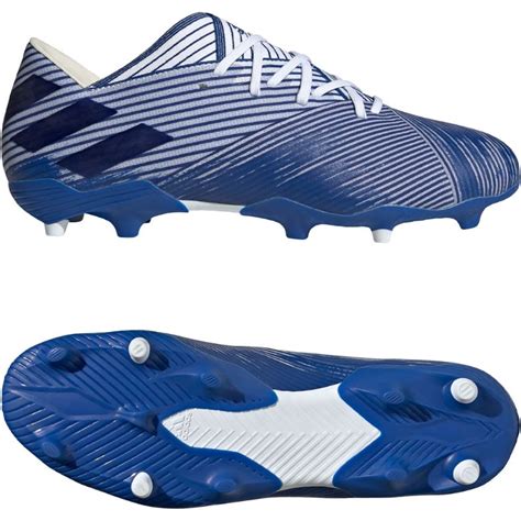 adidas nemeziz  gras voetbalschoenen fg wit blauw voetbalclub