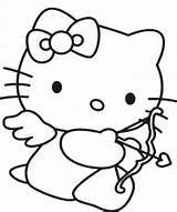 Kitty Hello Coloring Pages Drawing Cupid Valentines Ballerina Line Silhouette Bojanke Colouring Aesthetic Za Kids Valentinovo Clipart Face Valentine Djecu sketch template
