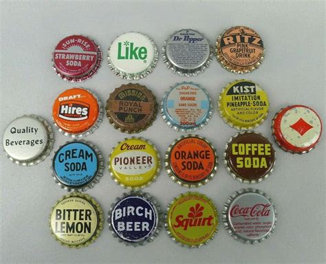 18 Vintage Soda Beer Bottle Caps Most Cork Lined Kist Sun