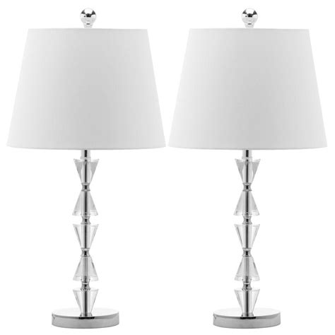 safavieh alexis 19 in taupe geneva hard back bead lamp set of 2 lit4016a set2 the home depot