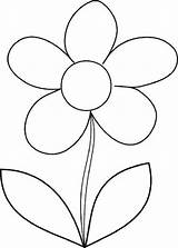Flower Coloring Pages Flowers Kids Ins Colouring Easy Dengan Gambar Crafts sketch template