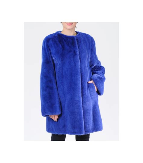collarless blue mink fur coat fursourcecom