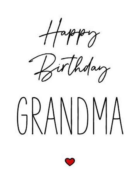 grandma birthday card digital  happy birthday grandma etsy